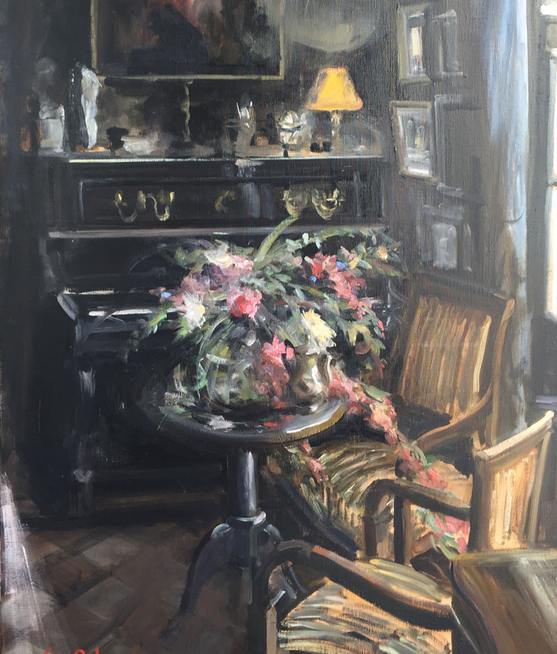 DEBUSSCHERE : Les fleurs au petit salon