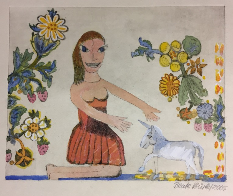 BÜRK, Beate: "Mädchen mit Einhorn" (2005)