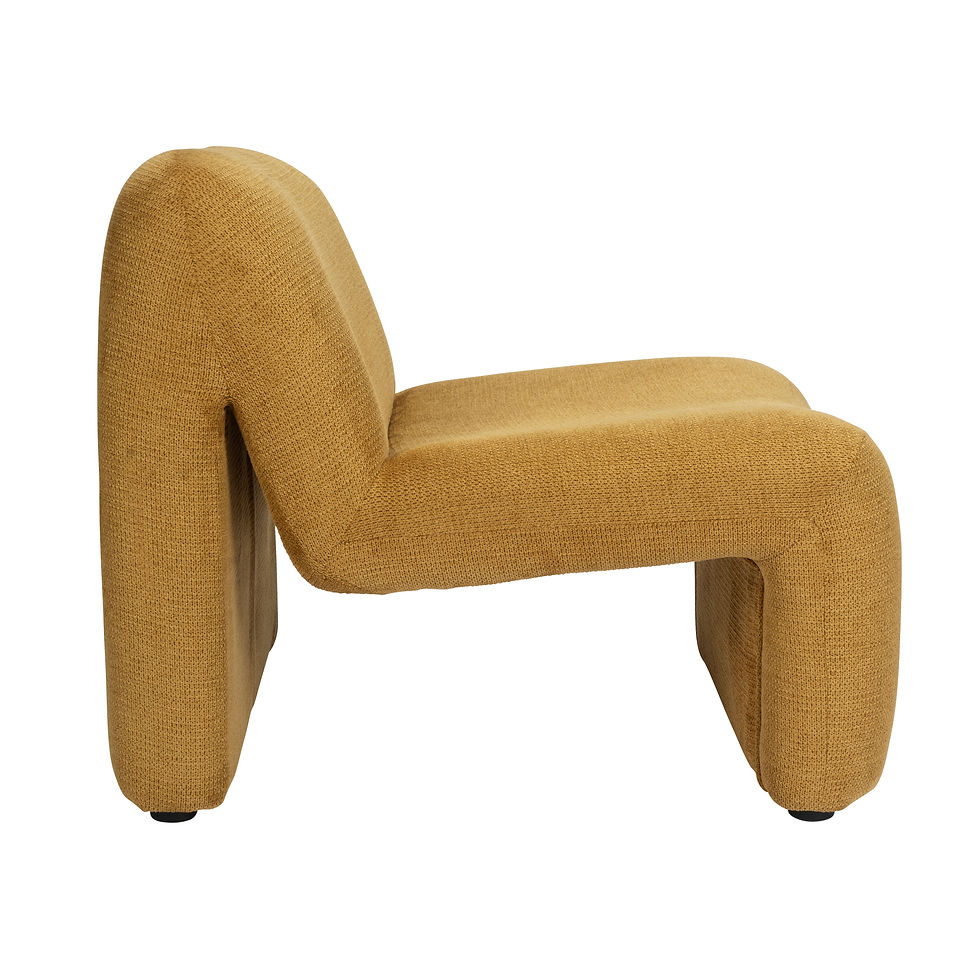 Miniature : FAUTEUIL EN VELOURS OCRE • mobilier