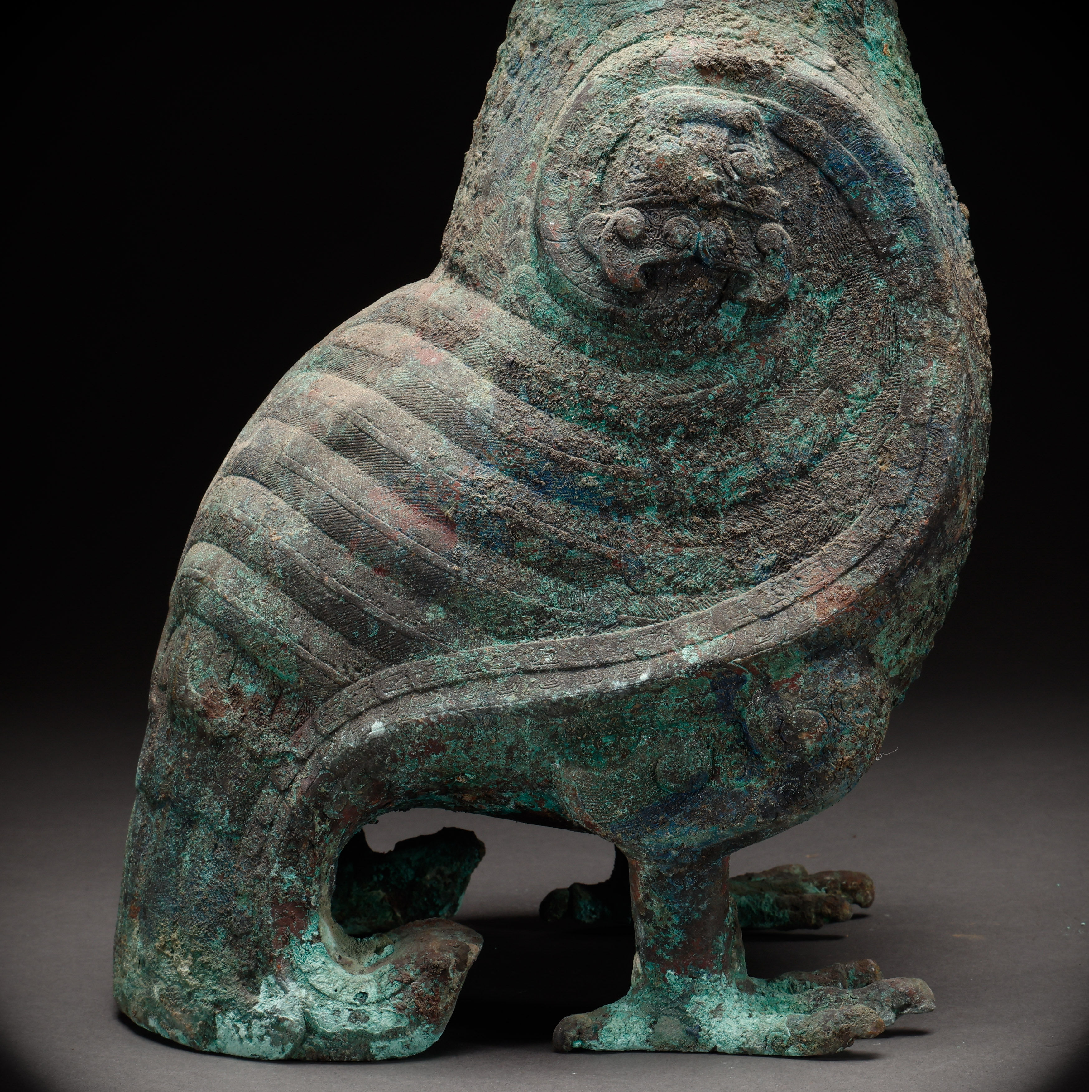 Archaistic Bronze Bird-Form Ritual Vessel, Pre-Ming Style