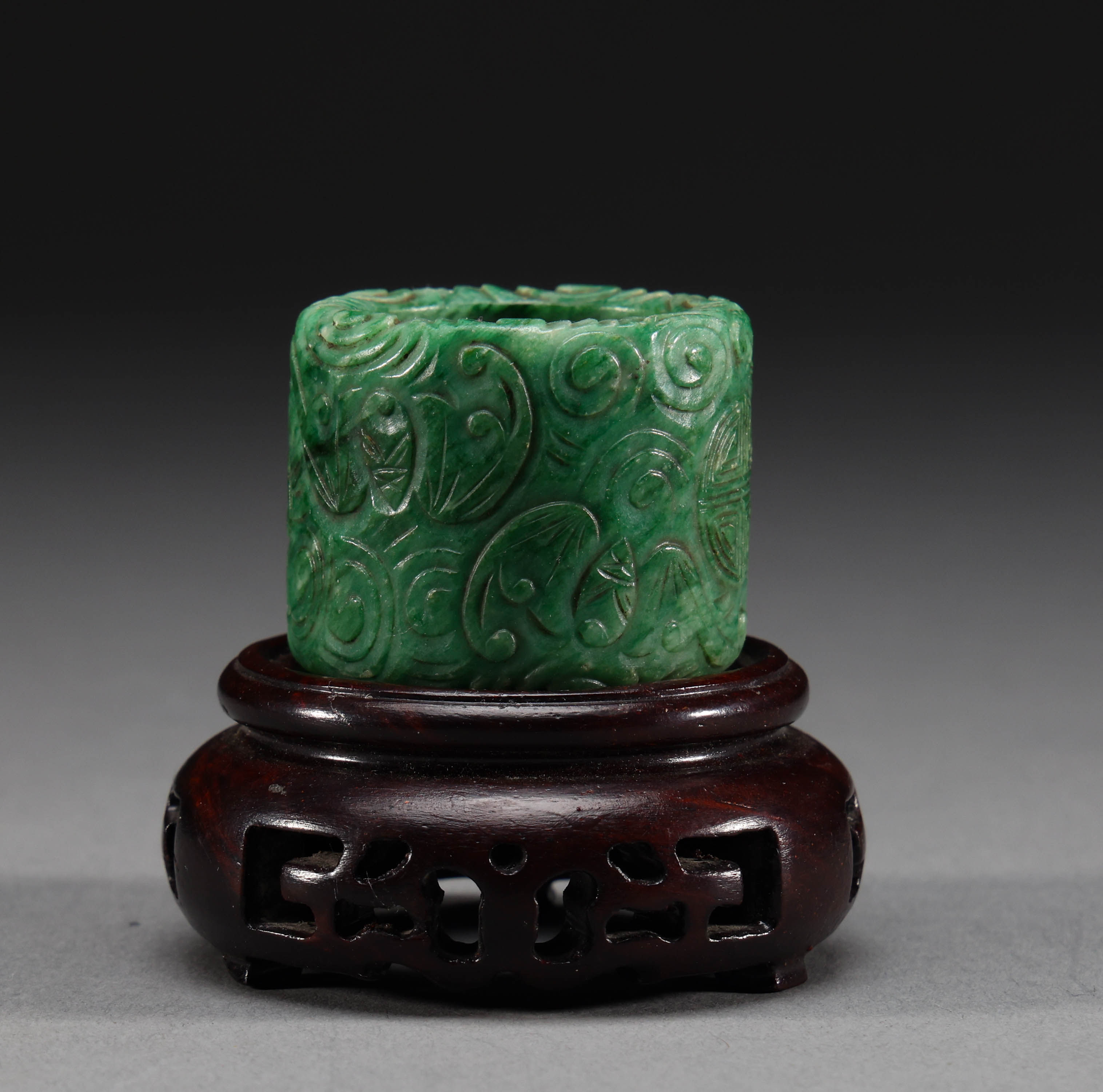 Carved Jadeite Archer’s Ring