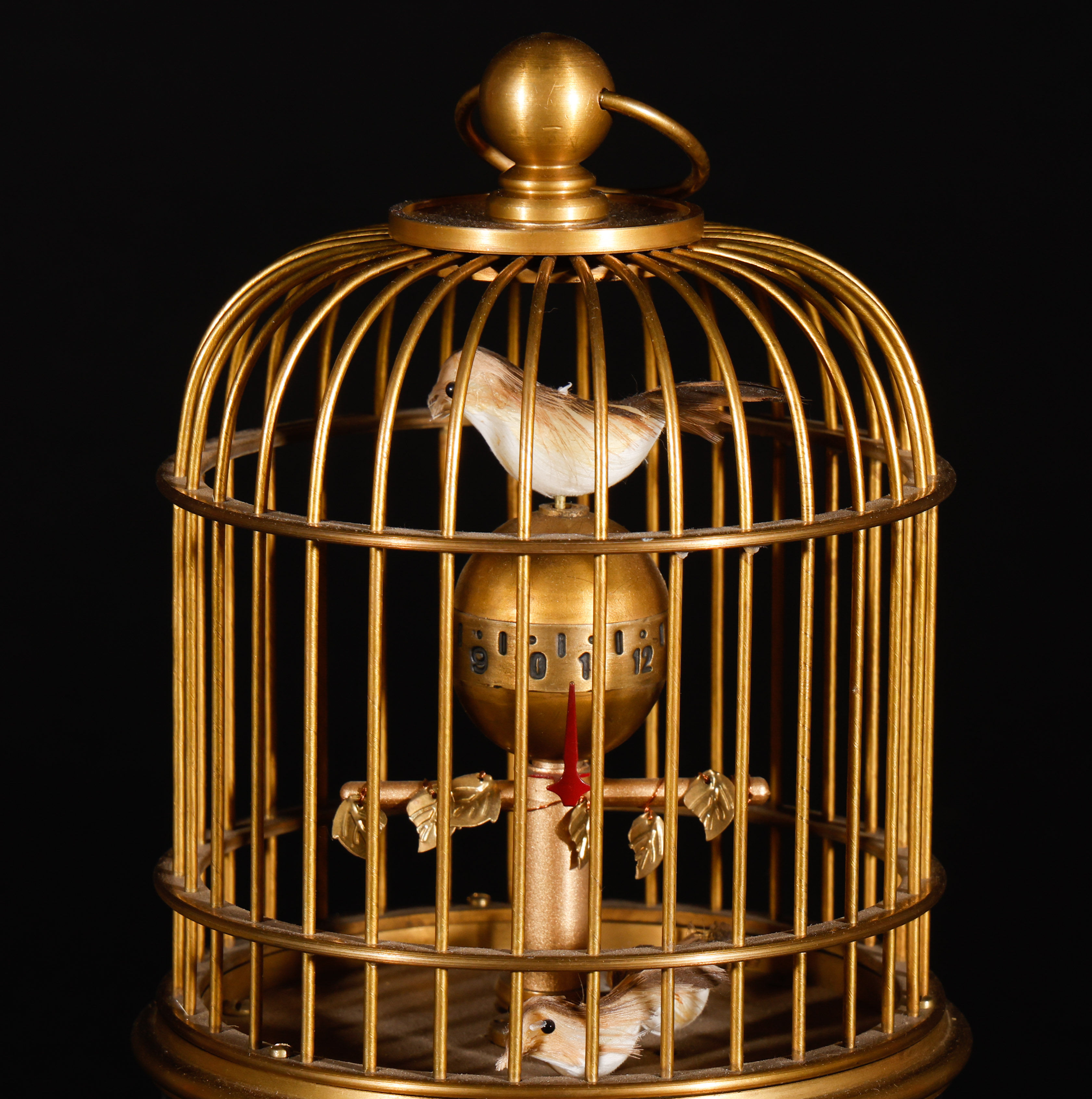 European Style Gilt-Bronze Birdcage Mechanical Clock