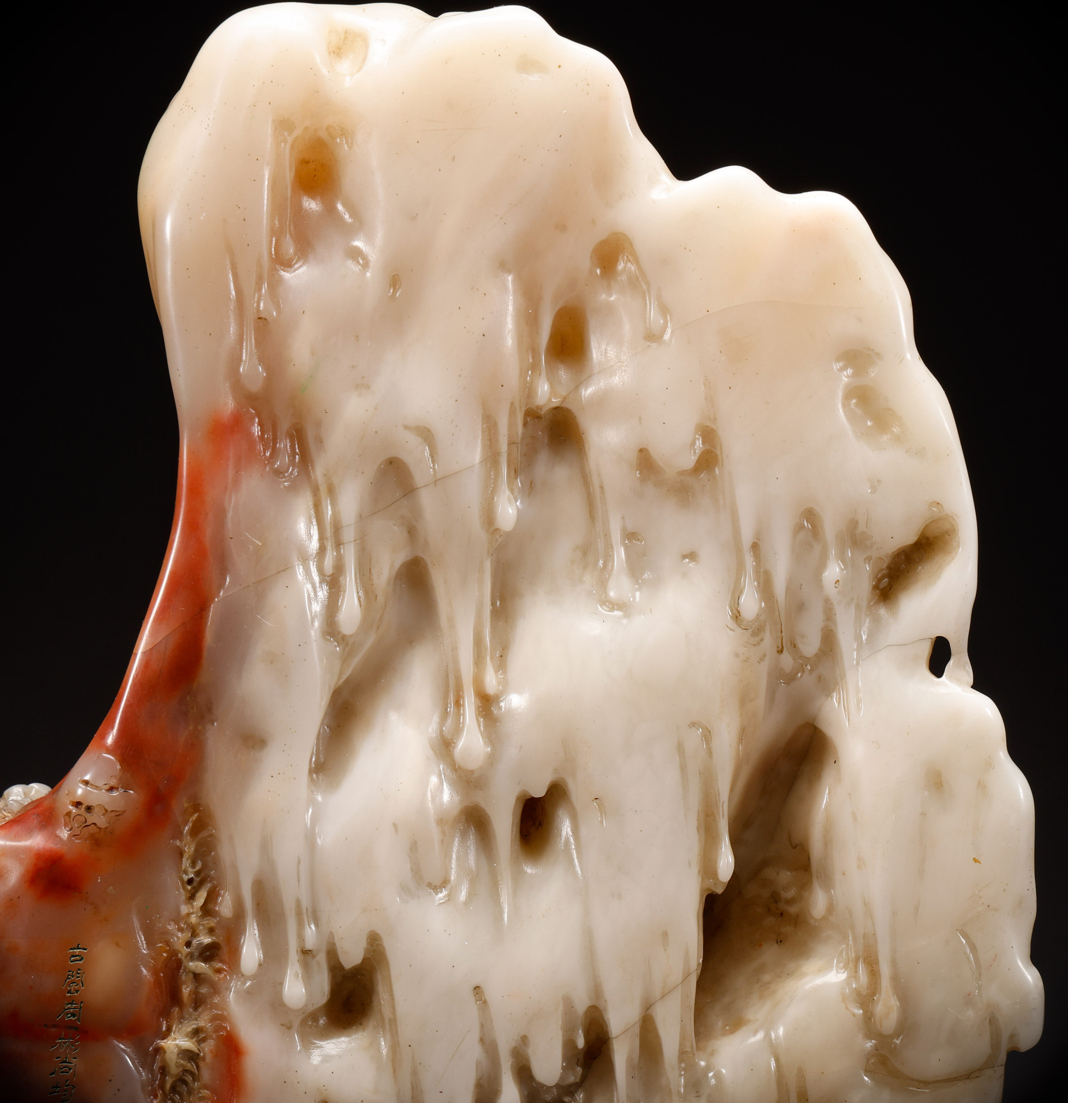 Shoushan Stone Landscape Carving with Figures, Qing Style