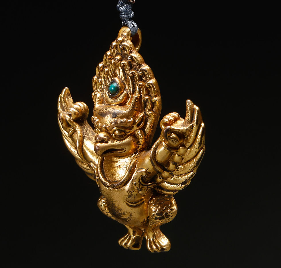 Thumbnail: Gilt Bronze Winged Dapeng Bird Ornament, Qing Style