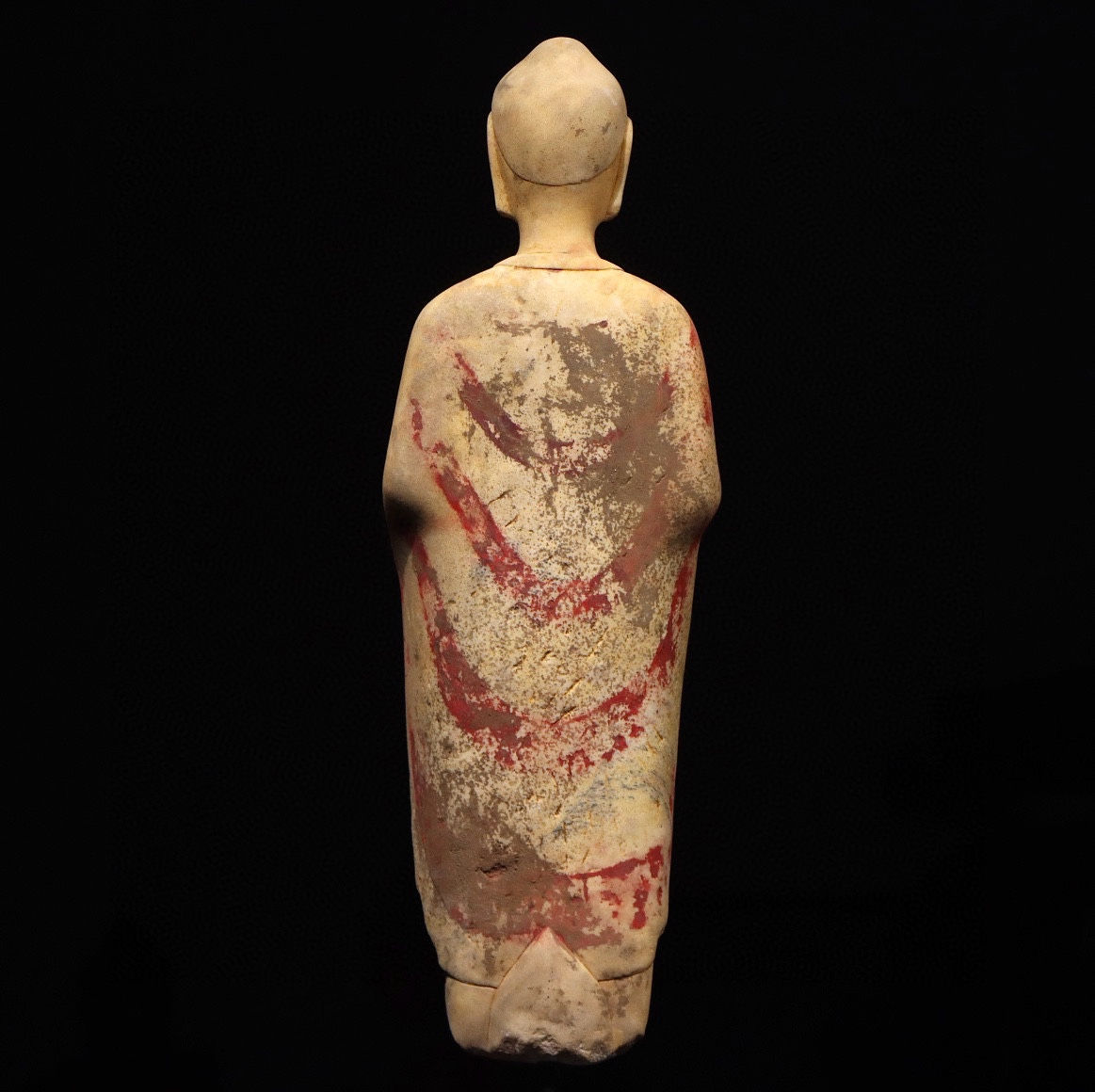 Painted Stone Figure of Buddha, Pre-Ming Style