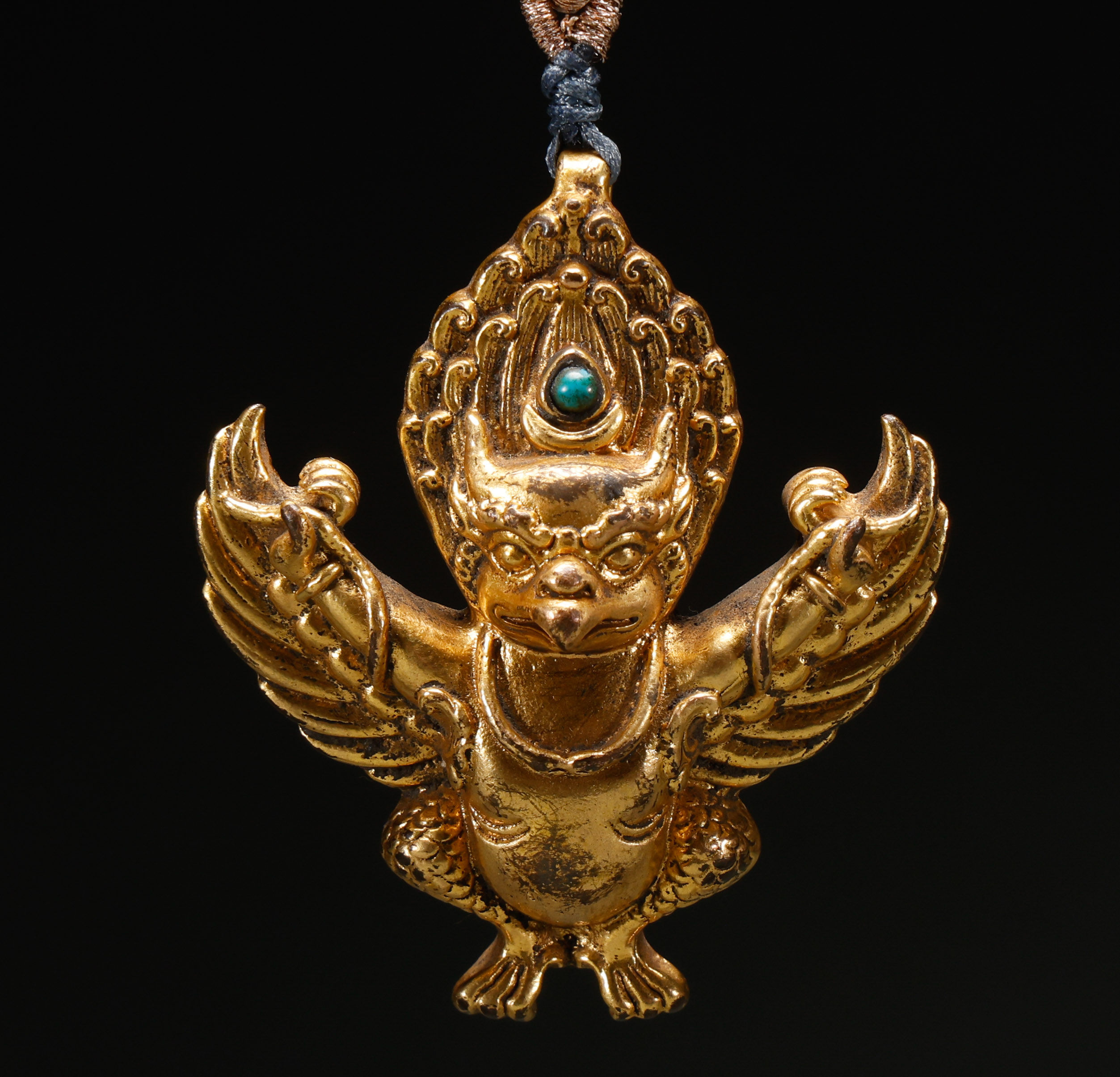 Gilt Bronze Winged Dapeng Bird Ornament, Qing Style