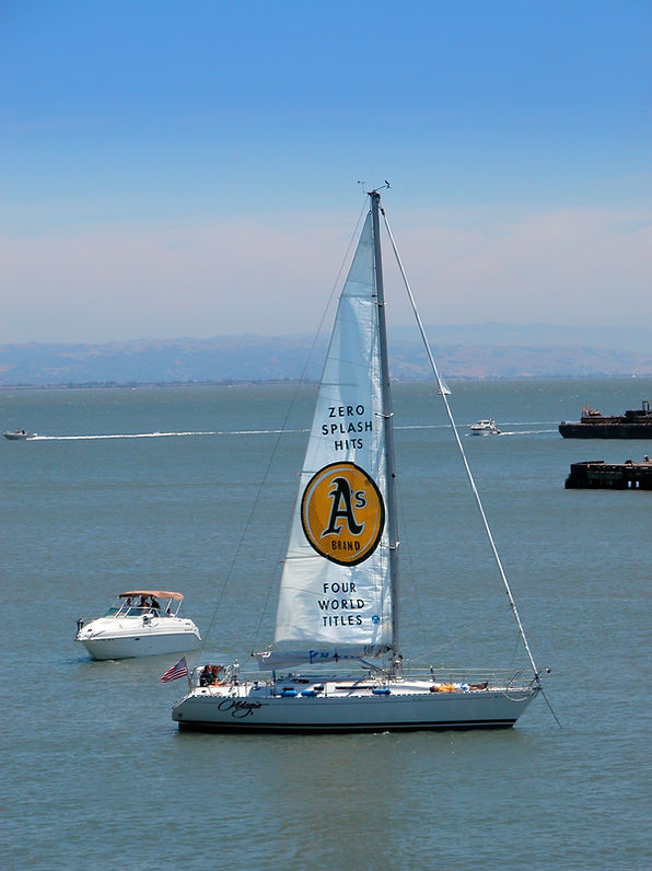 Oakland A's Splash Hits sailboat