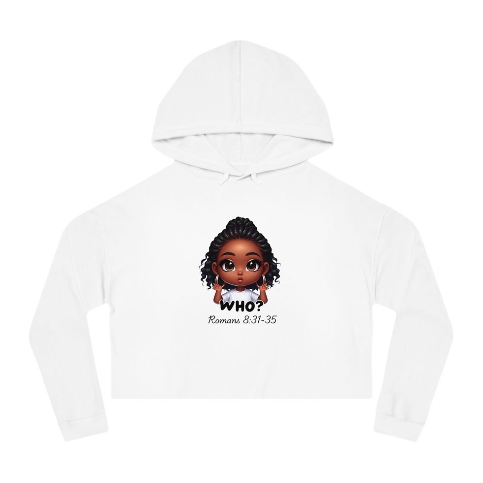 Who? Romans 8:31-35 Women’s Cropped Hooded Sweatshirt