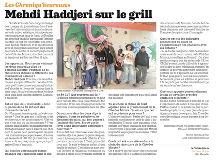 Dernier article des Chroniques Heureuses dans le journal Zebuline 
