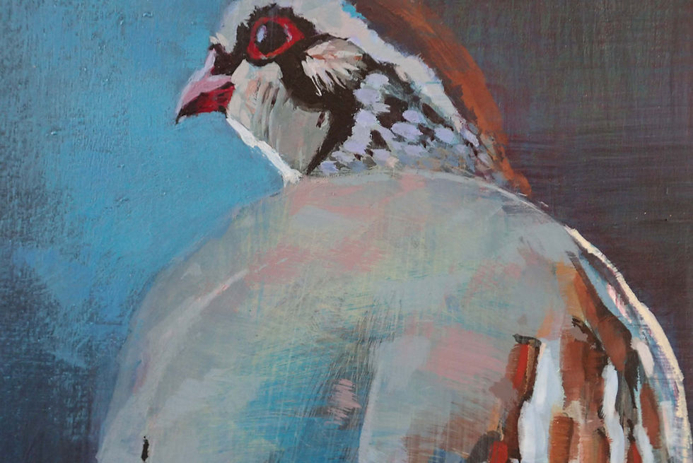 Thumbnail: Red-legged partridge on gold