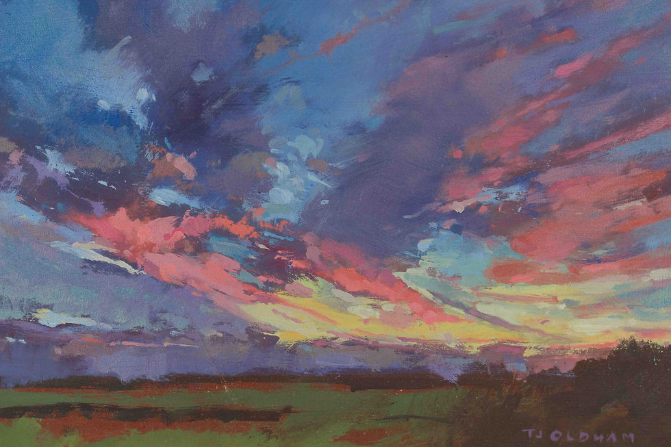 Thumbnail: Sunset over hedgerows
