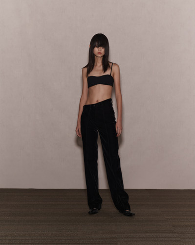 Velvet Oblique High Waist Trousers | NHOJ