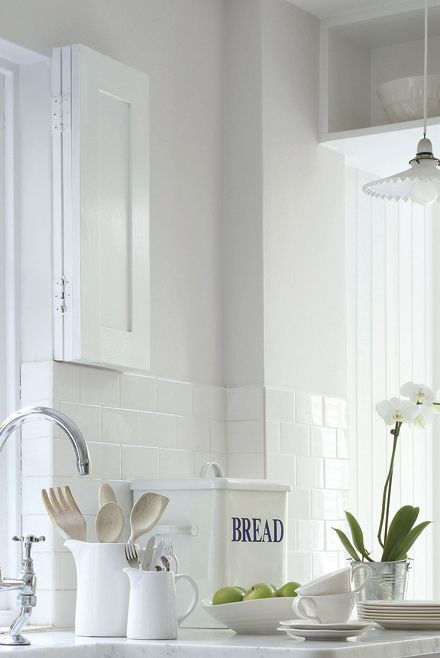 white kitchen with white decor