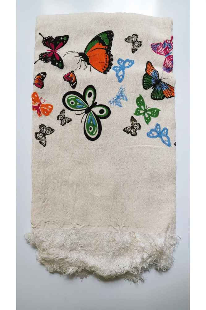 Küçük resim: Muslin Kelebek Peştemal - %100 Pamuk- 100x180- Peştemal- Plaj Havlusu