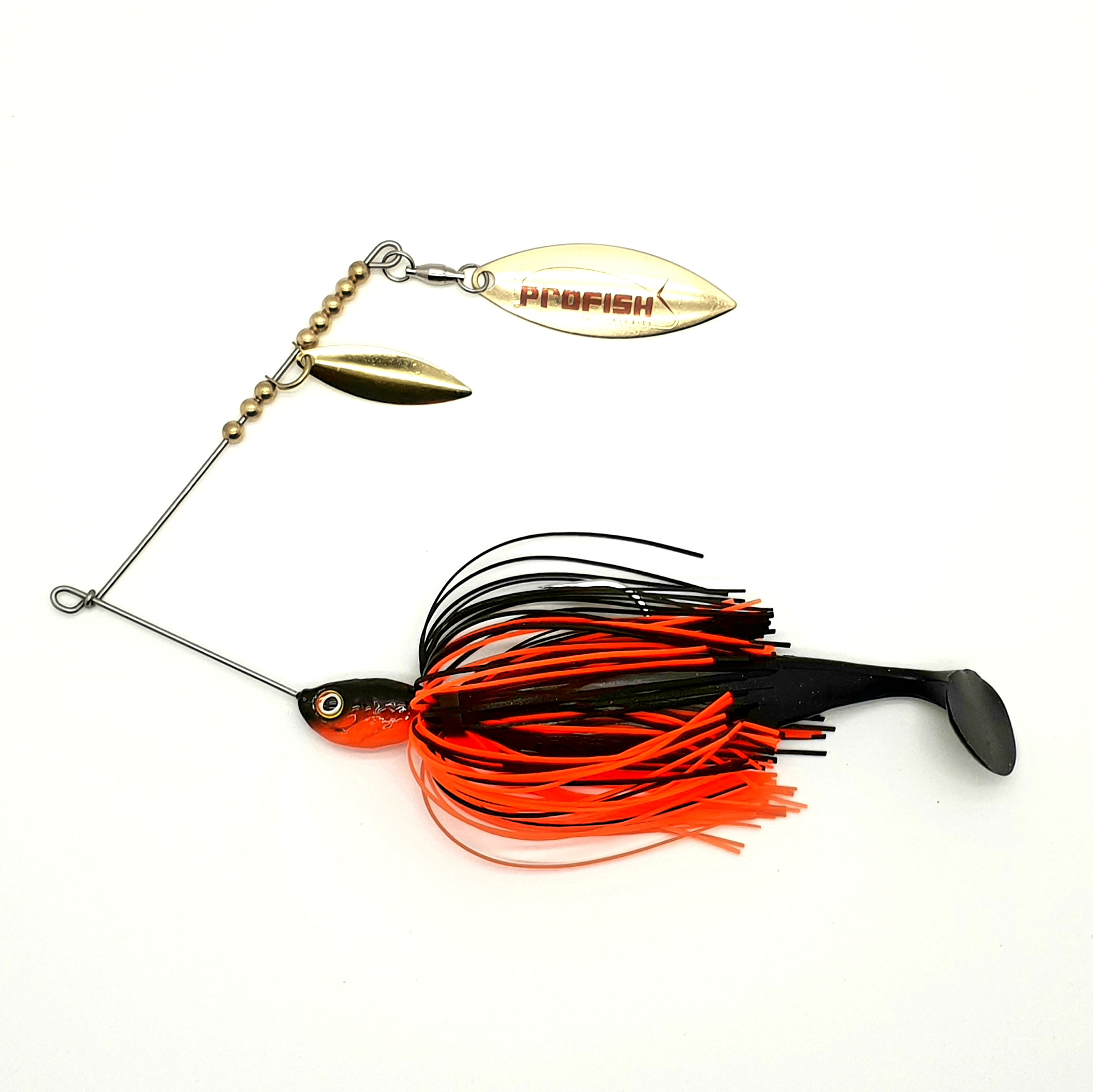 Black n Fluro Orange - 1.5oz Spinnerbaits