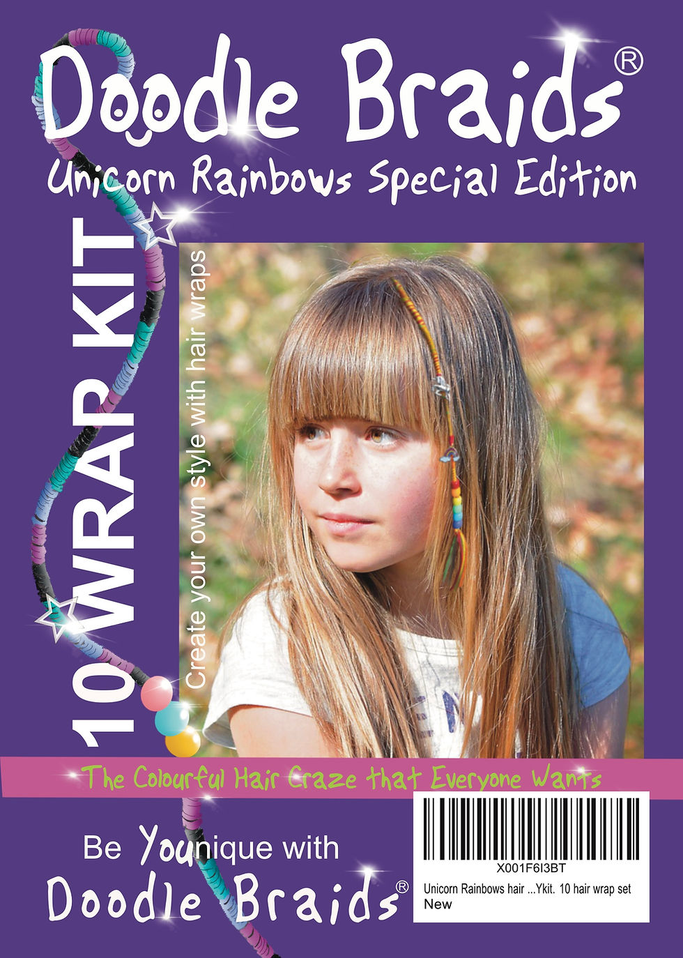 Unicorn Rainbows Special Edition Hair Wraps Kit For 10 or 30 wraps