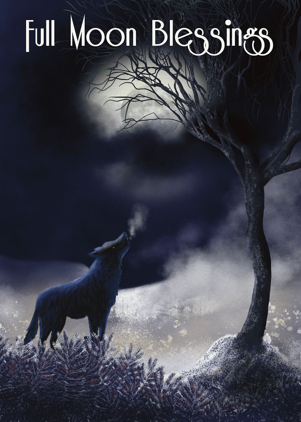 Thumbnail: Multipack of 3 Full Moon Cards - with silver foil greeting - by Naomi Walker