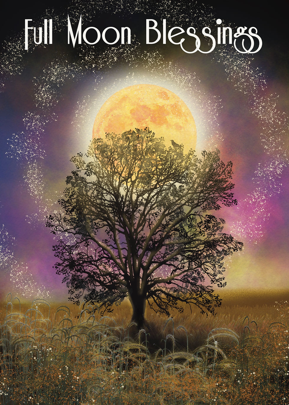 Thumbnail: Multipack of 3 Full Moon Cards - with silver foil greeting - by Naomi Walker
