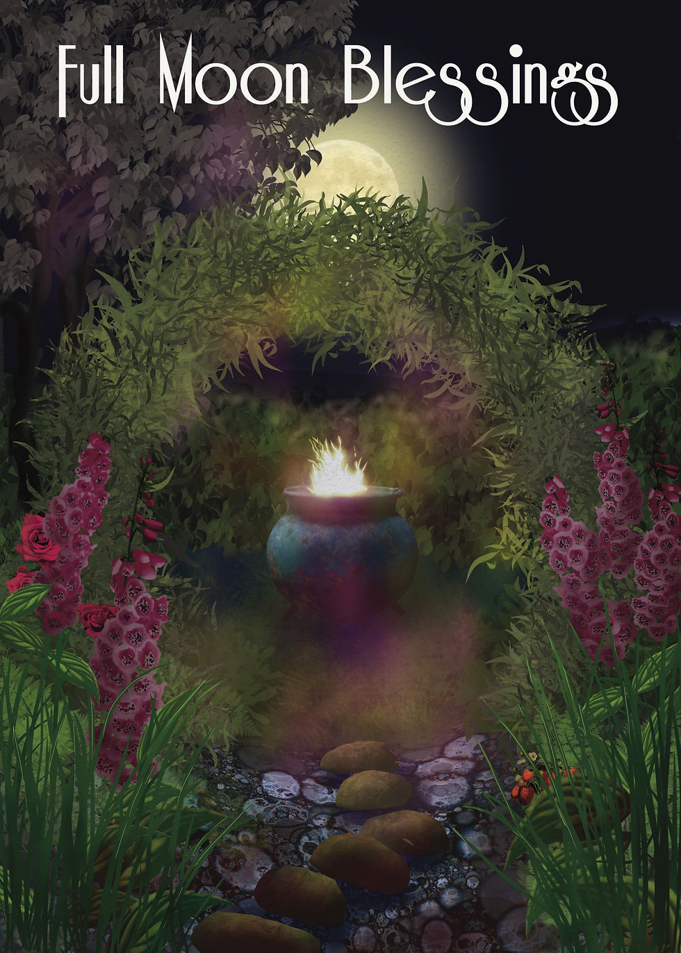 Thumbnail: Multipack of 3 Full Moon Cards - with silver foil greeting - by Naomi Walker