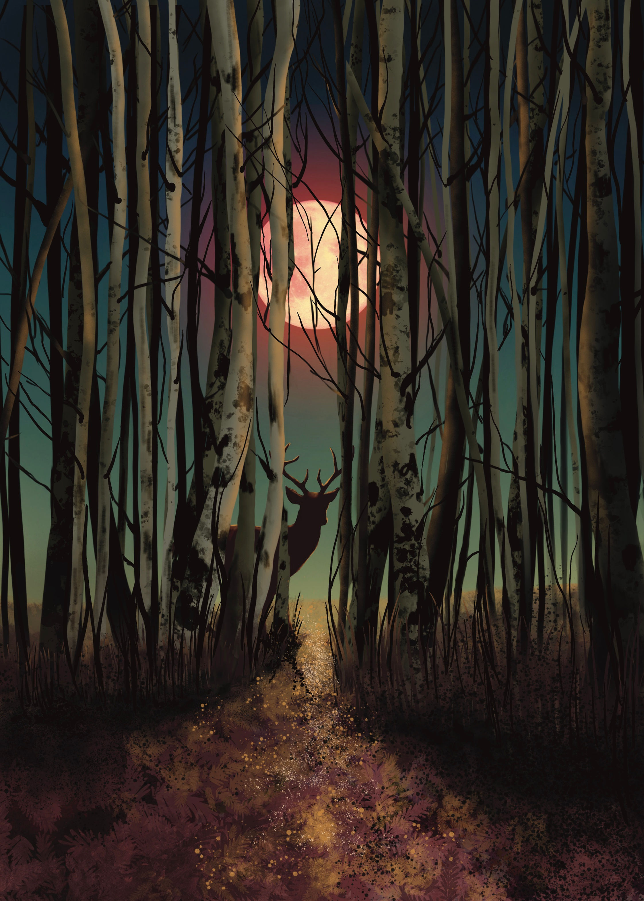 Multipack of 3 'Hunters' Moon' blank cards by Naomi Walker