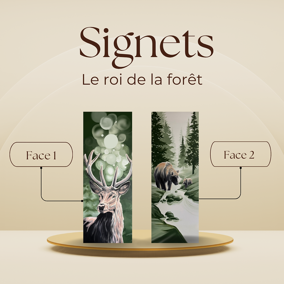 Thumbnail: Marque-pages et cartes postales « Le roi de la forêt »