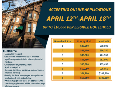 Rent Relief Available in Jersey City!