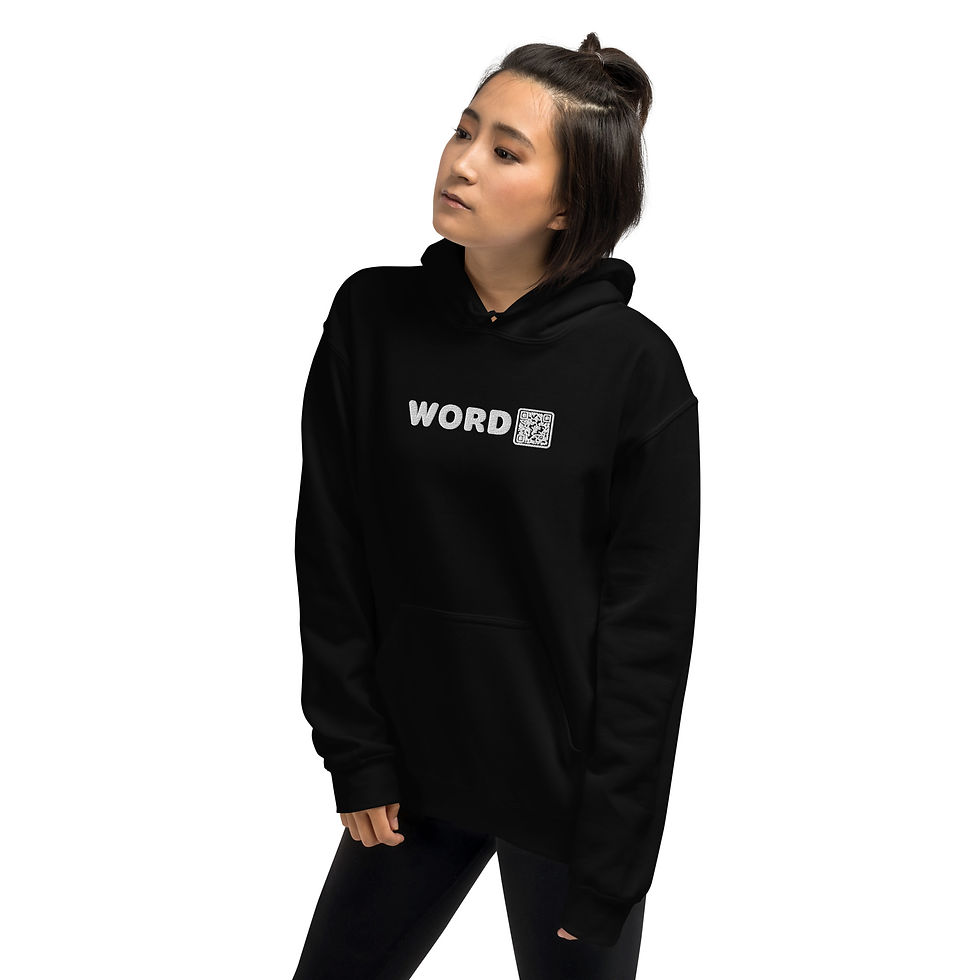 Thumbnail: Unisex Hoodie, Embroidered, Word