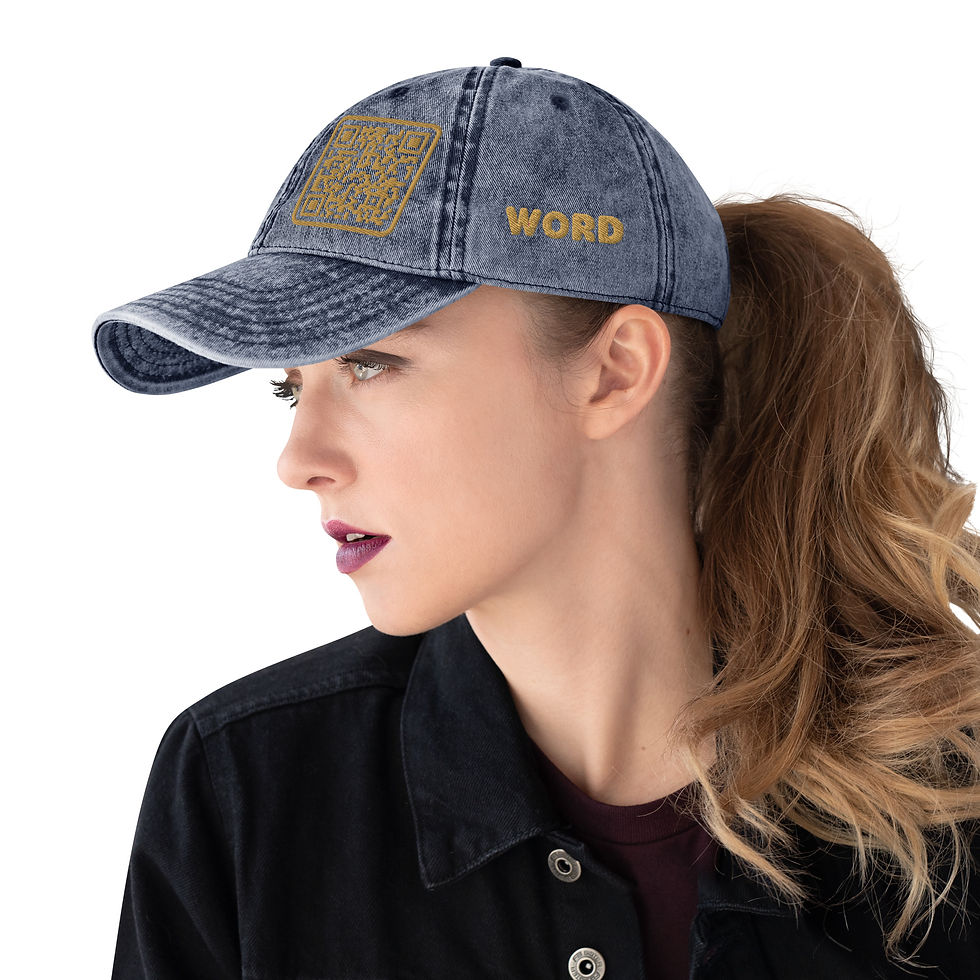 Thumbnail: Embroidered Vintage Cap, Word