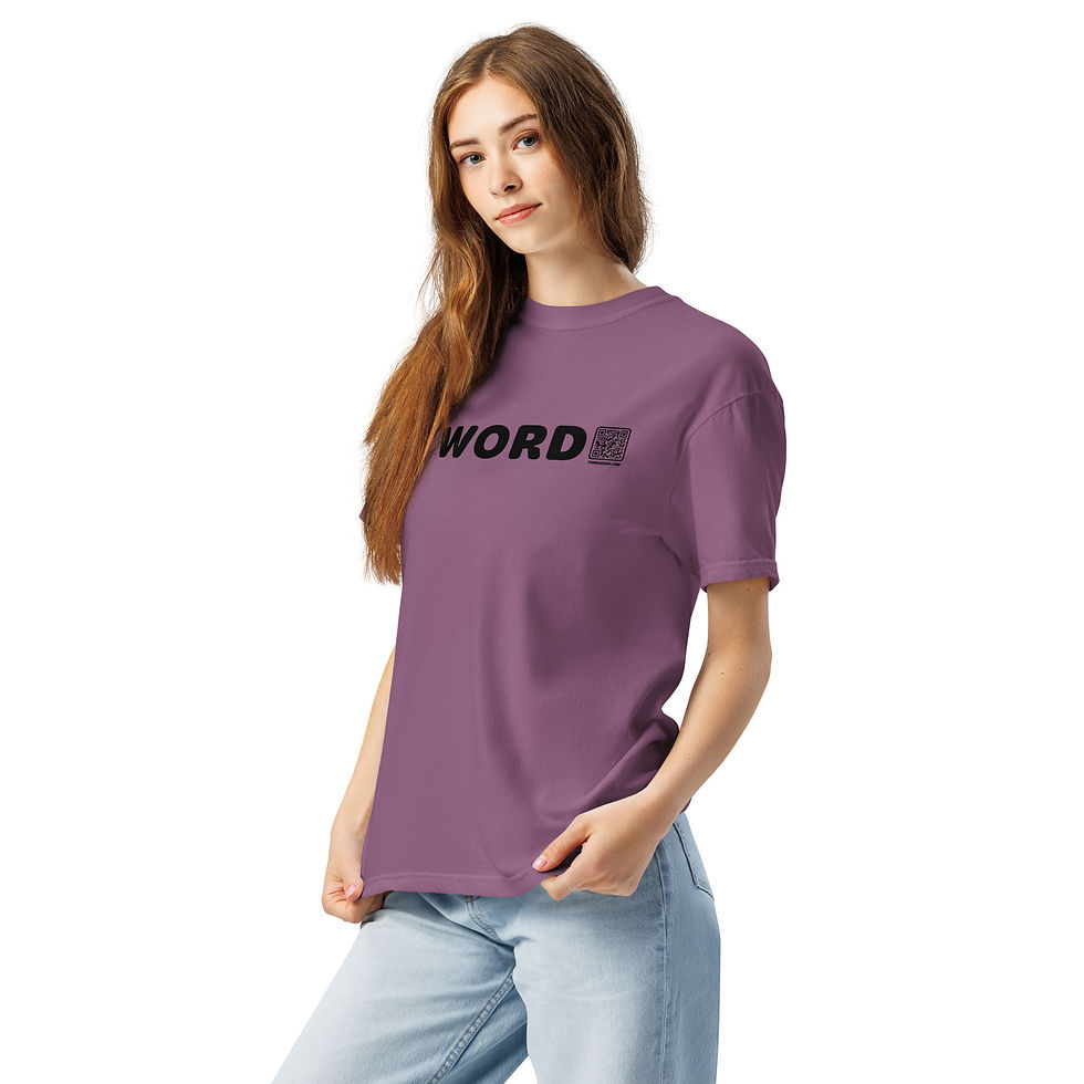 Thumbnail: Unisex Garment-Dyed, Thick Tee, Word
