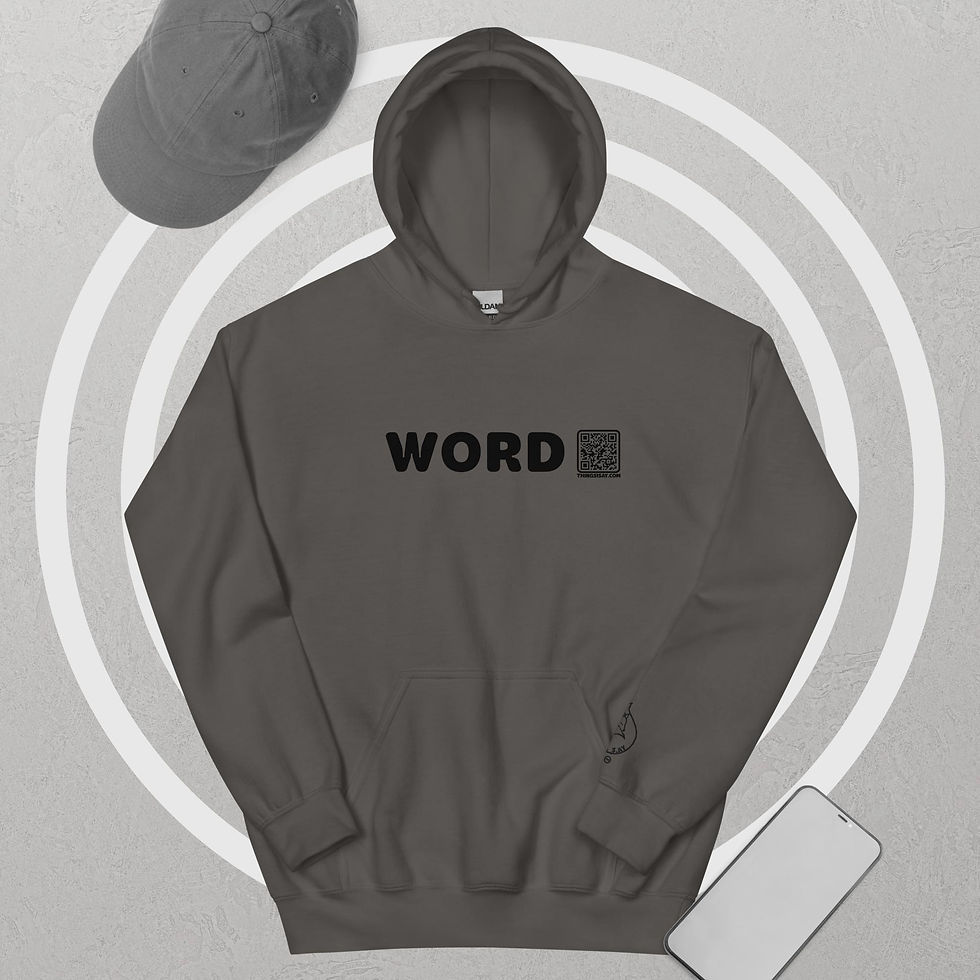 Thumbnail: Unisex Hoodie, Dark, Word