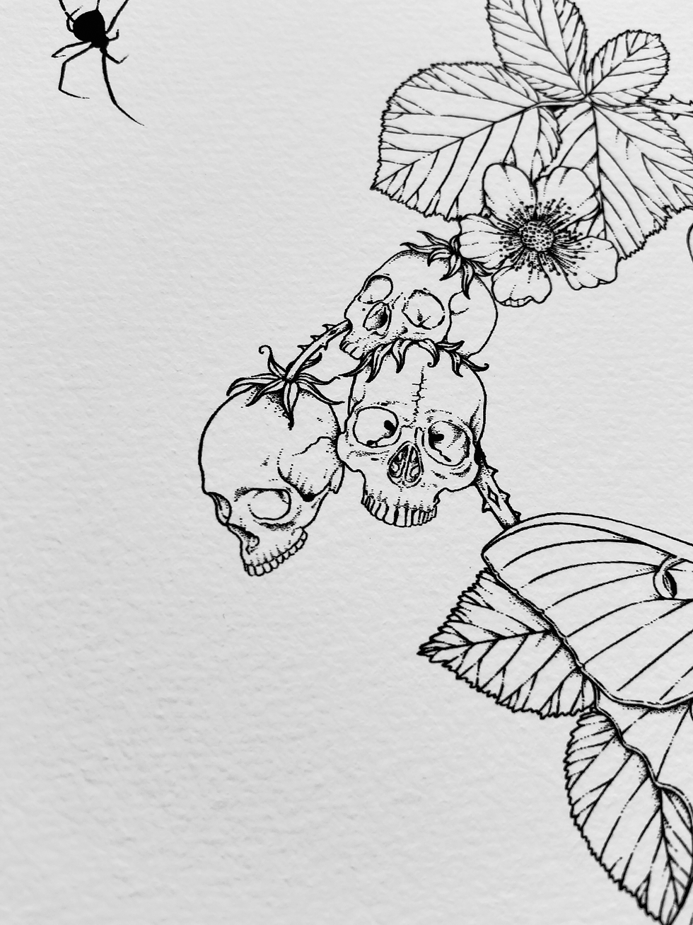 Thumbnail: Skullberry Brambles - Giclée Print