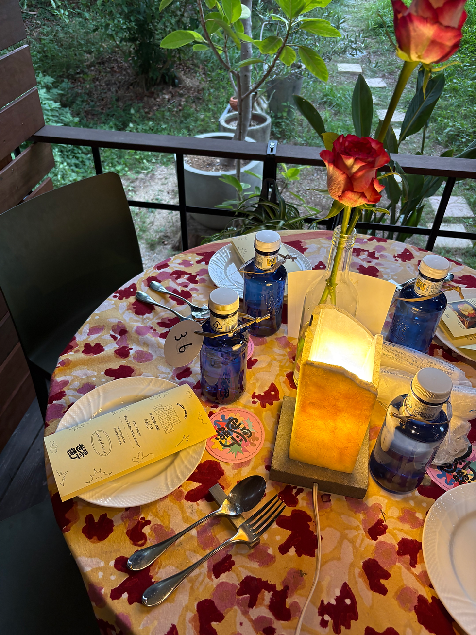 坐忘から歩いて5分ほどのところにある、イタリアンレストラン『オステリア・イーゴ』さんの店内にて、イエメン料理のディナー"For a Night with Samir"をいただきました。