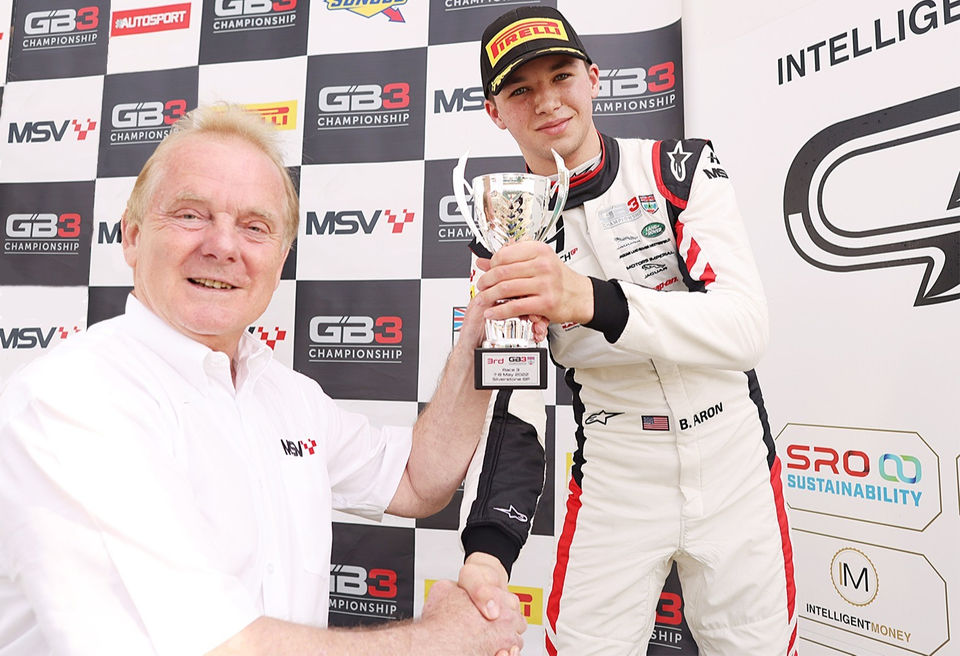 Bryce Aron on Silverstone Podium GB3 Formula 3 2022