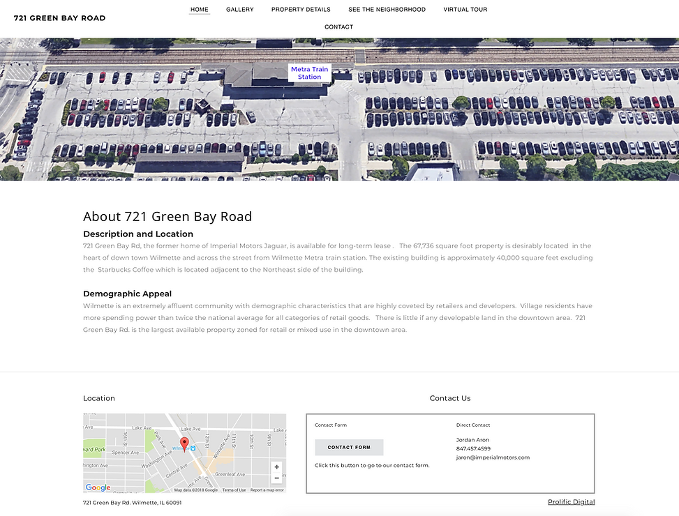 Website for commercial real estate development
