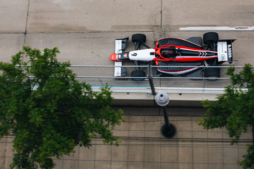 Detroit Overehead of Ganassi 9 car Bryce Aron