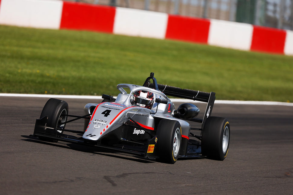 Bryce Aron Driving a Formula 3 Hitech Race Car