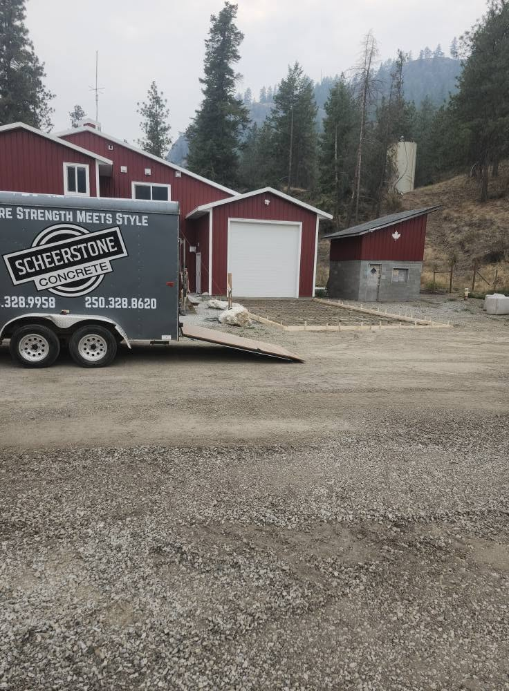 Beautiful concrete patio installed for an outdoor living space.