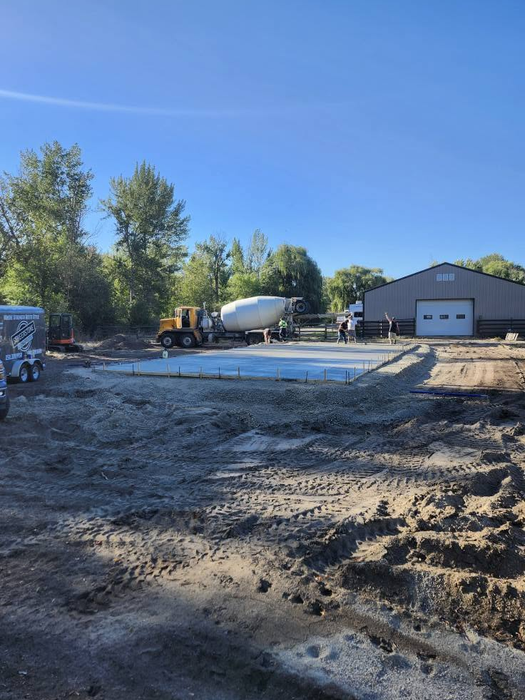 Stamped concrete patio enhancing outdoor space.