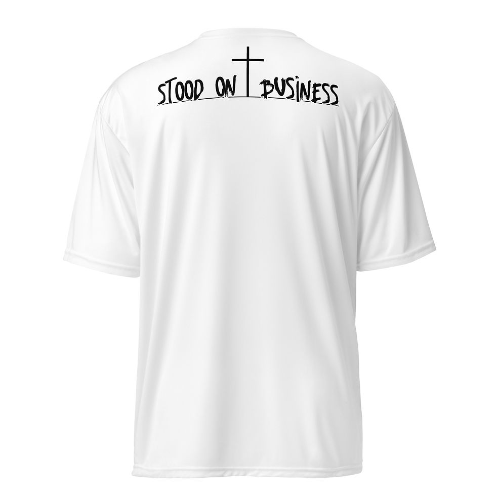 Thumbnail: Wager baits / stood on business Unisex performance crew neck t-shirt