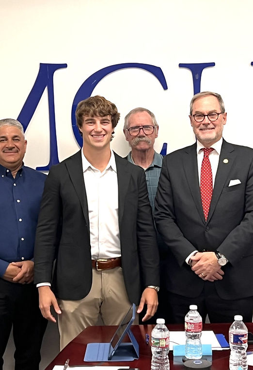 Pictured: Alan Lang, Israel Rodriguez, Jake Somers, Joe Patten, Senator Kevin Sparks, Dr. Shelton Viney