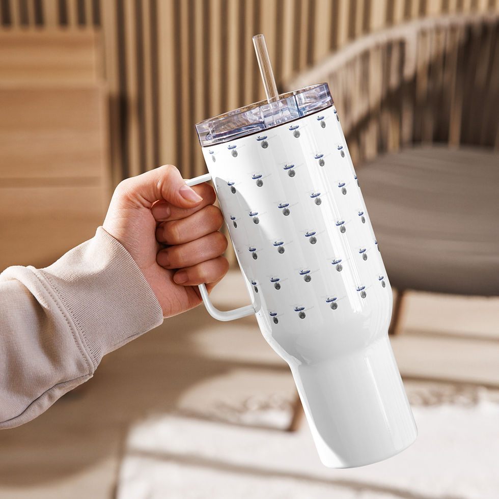 Thumbnail: THealth's Disco Dance Hall travel mug with a handle