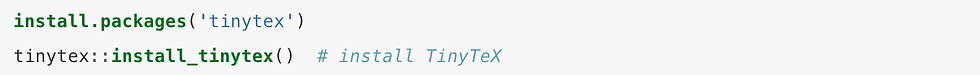 Installation des R Pakets "tinytex"