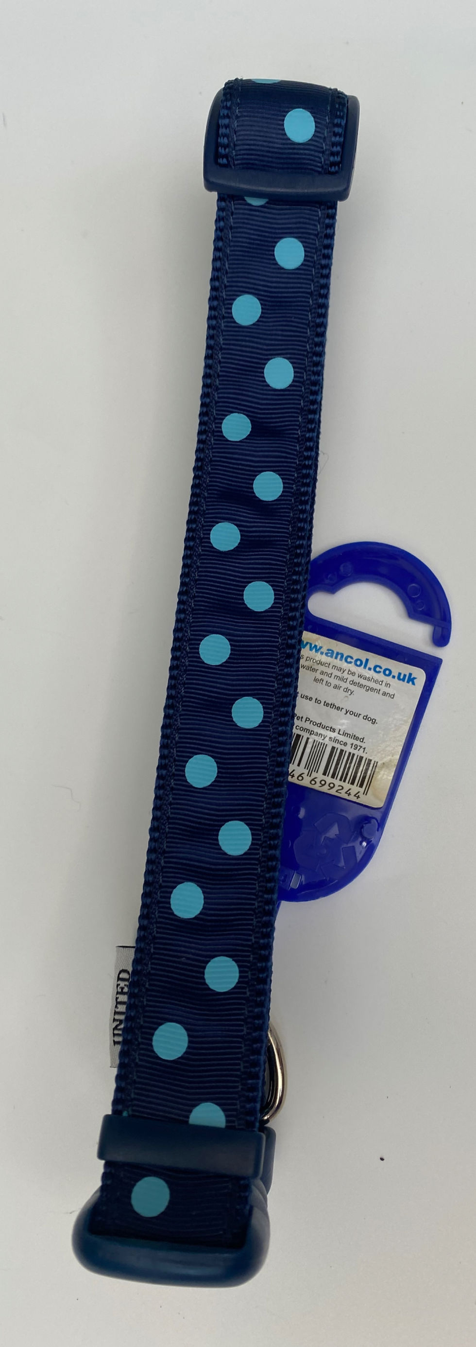 Ancol blue spotty collar ~ 50% off