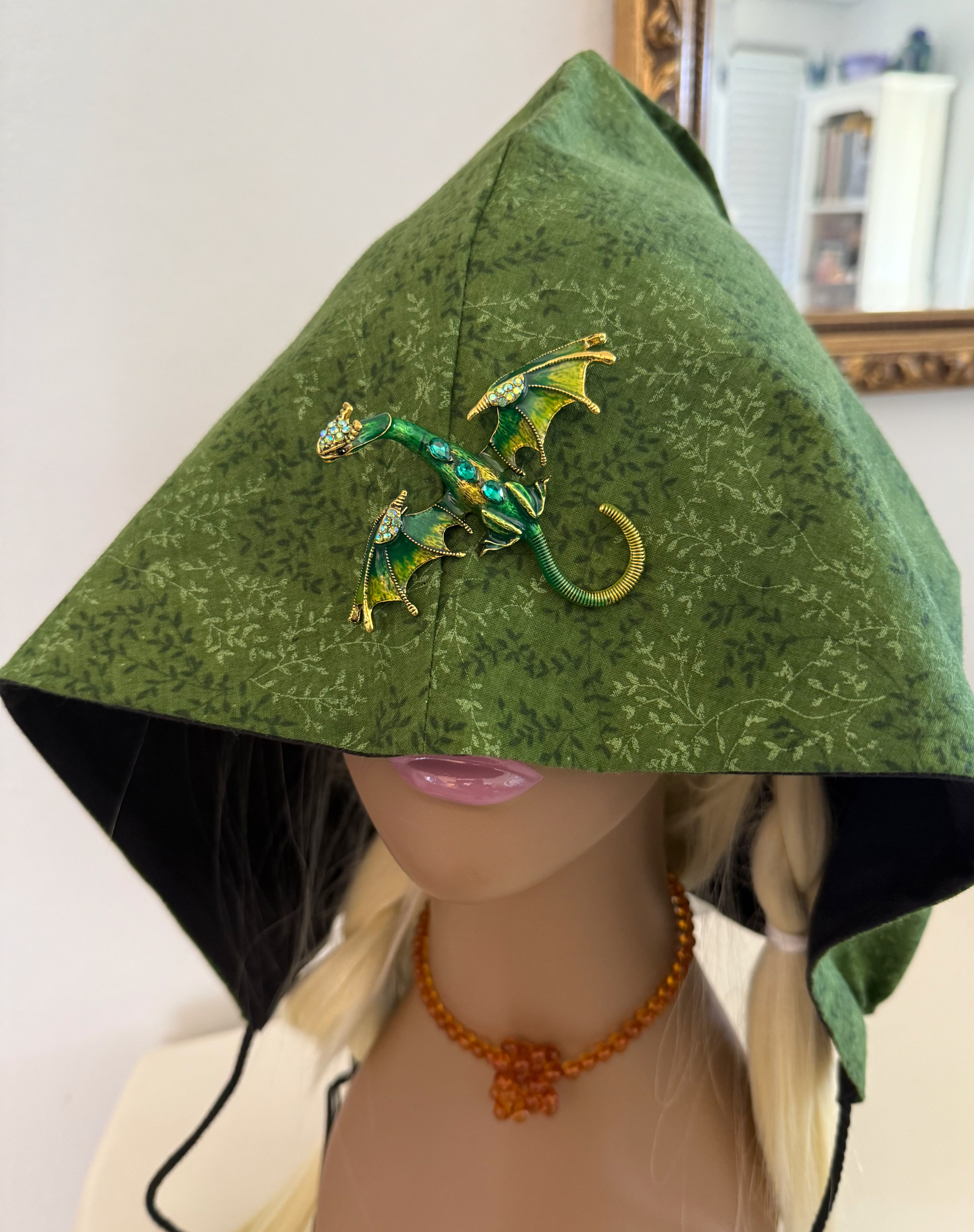 Jeweled Green Dragon Hood
