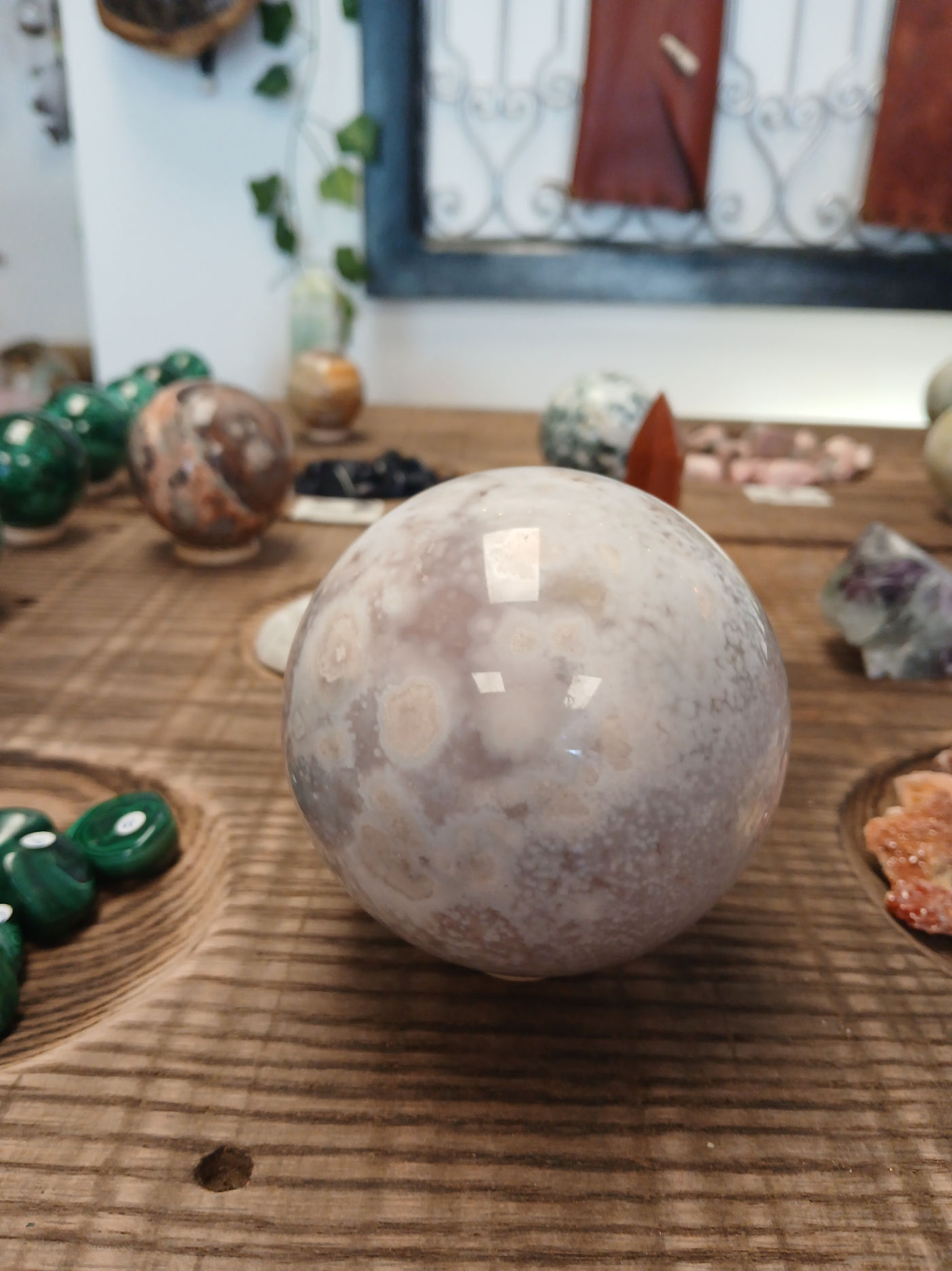 Flower Agate Sphere 01