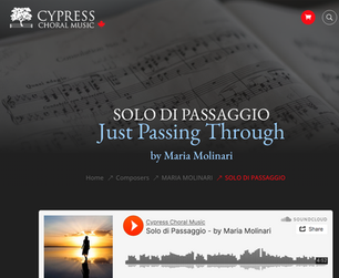 ‘Solo Di Passaggio’ published by Cypress Choral Music