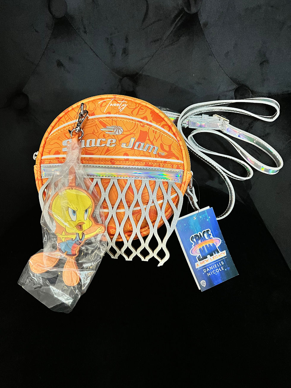 Thumbnail: Danielle Nicole Space Jam Tweety Crossbody Purse A New Legacy Basketball