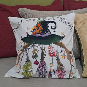 Capa de Almofada: Bruxa & Ervas