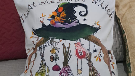 Capa de Almofada: Bruxa & Ervas