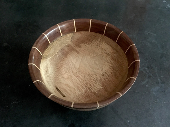 Rimmed Oak Bowl